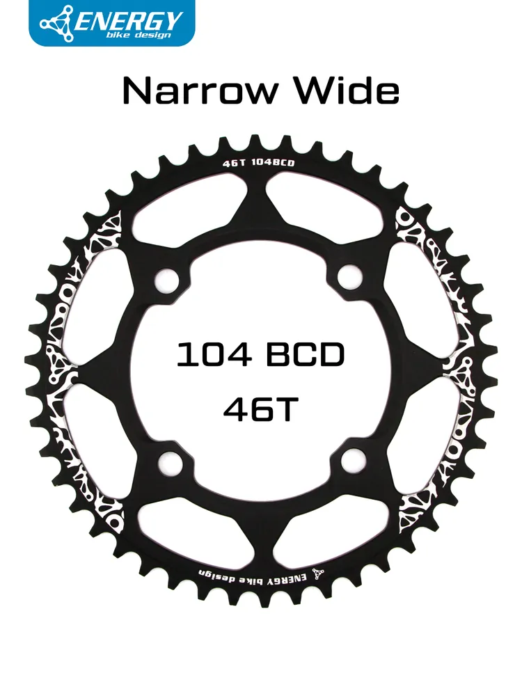 Звезда передняя Energy AL6061 Narrow Wide 46Т, BCD 104 черная