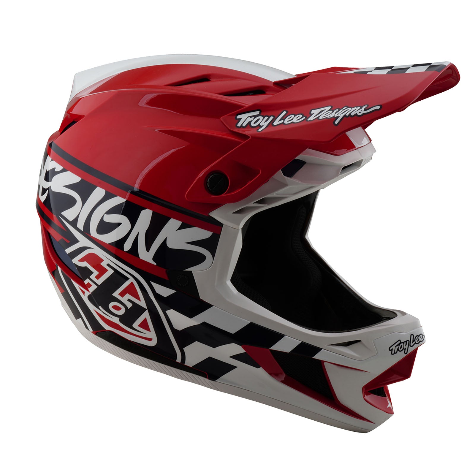 Велошлем Troy Lee Designs D4 Polyacrylite Helmet W/MIPS Fifty-50 White / Red, размер S