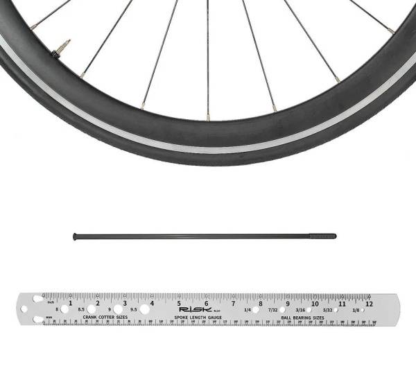Линейка для измерения длины велосипедных спиц Risk, серебристая
