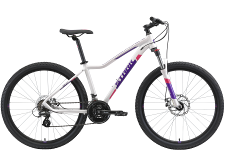 Велосипед Stark 2021 Viva 27.2 HD белый/фиолетовый 18"