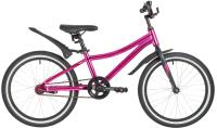 Велосипед NOVATRACK 20" PRIME алюм., розовый металлик, ножной тормоз, короткие крылья