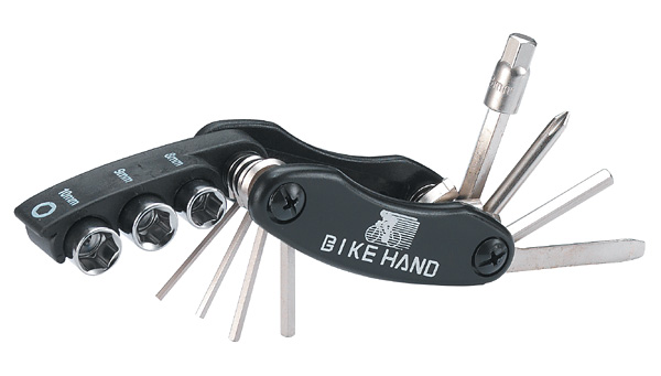 Ключи-шестигранники Bikehand в ноже+2 отвертки+3 накидных ключа (YC-279-DN)