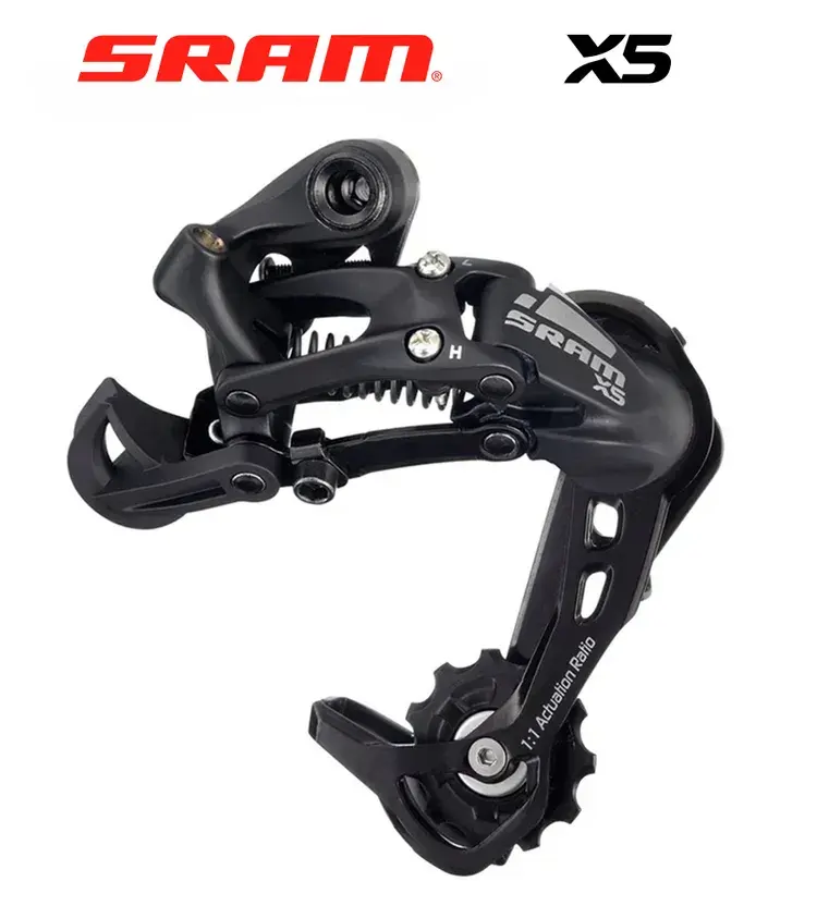Задний переключатель SRAM X5 9S medium cage black