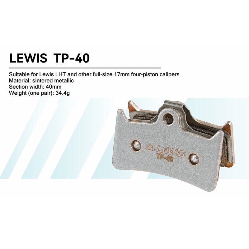 Тормозные колодки Lewis TP-40 (для LHT и LHP-U4), sintered metallic, 1 пара