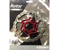Тормозной диск Ashima 160мм на красном AL7075 пауке, с 6 алюм болтами