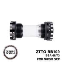 Каретка ZTTO BSA 68/73 c керам. подшипниками, под вал Shimano 24mm/GXP 24-22mm, black