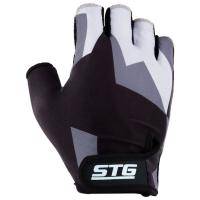 Перчатки STG летние с гелем, на липучке, серо/черные, размер M