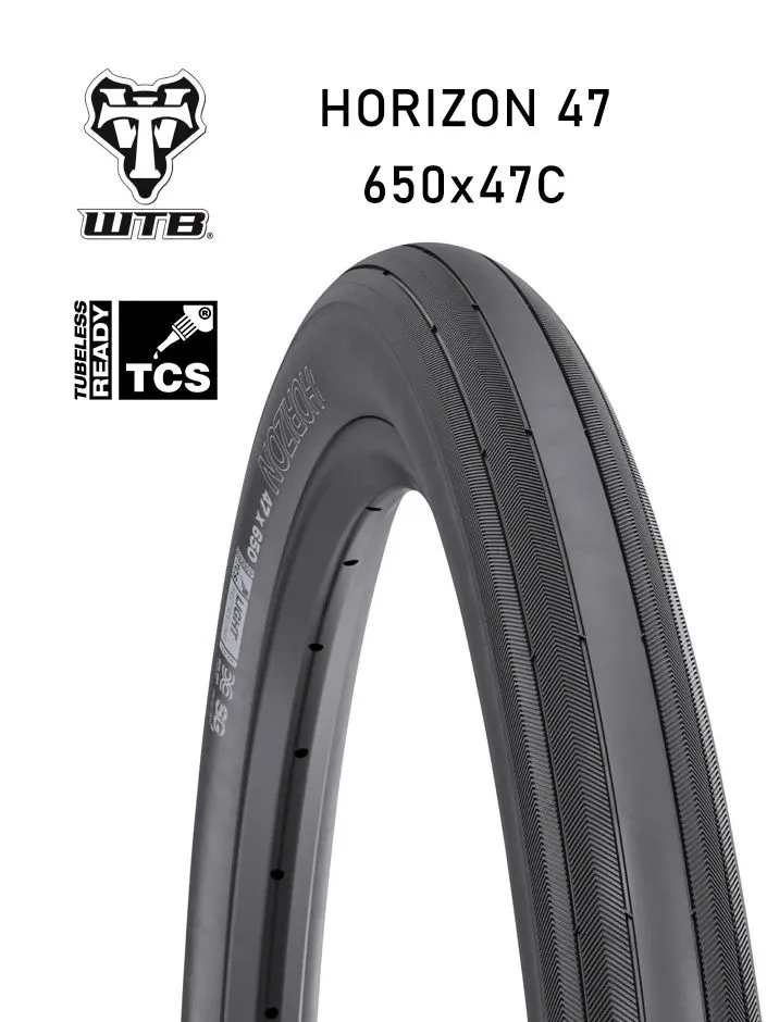 Покрышка бескамерная 650x47C WTB Horizon Black Sidewall Road Plus TCS