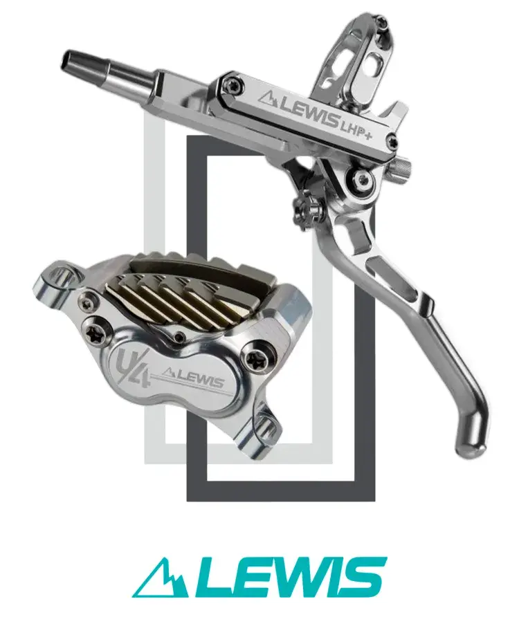 Комплект дисковых тормозов Lewis LHP+ U4 Axial Cylinder 4 поршня, 900/1800mm, mineral oil, Silver