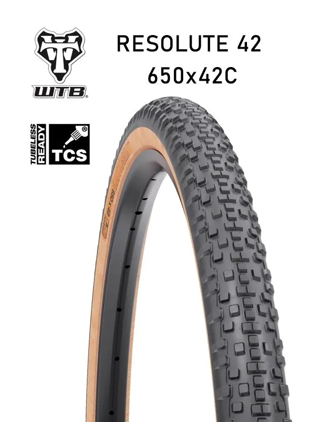 Покрышка бескамерная 650x42C WTB Resolute TCS Light/Fast Rolling tire (tan sidewall)