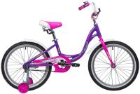 Велосипед NOVATRACK 20" ANGEL, фиолетовый, алюм.рама, тормоз ножной, крылья