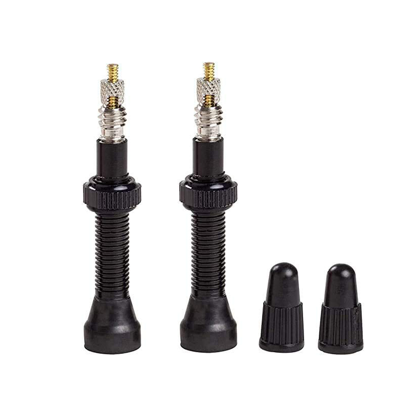 Ниппель бескамерный Joe's No-Flats Anodize Aloy Presta 36 мм (2 шт),  анодированный чёрный