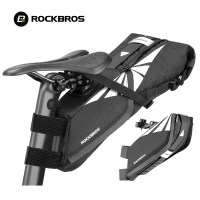 Велосумка Rockbros C38 подседельная, 8 литров, водостойкая, складная, черная, крепление на подседельный штырь и седло