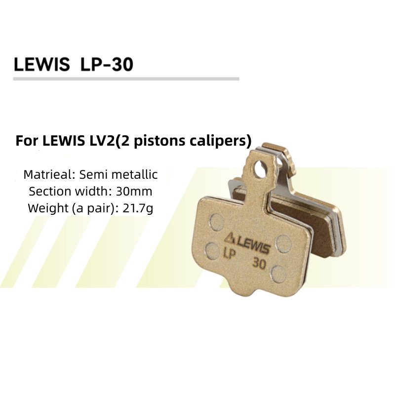Тормозные колодки Lewis LP-30 (для LV2, BB2, SL, SLR), semi-metallic, 1 пара