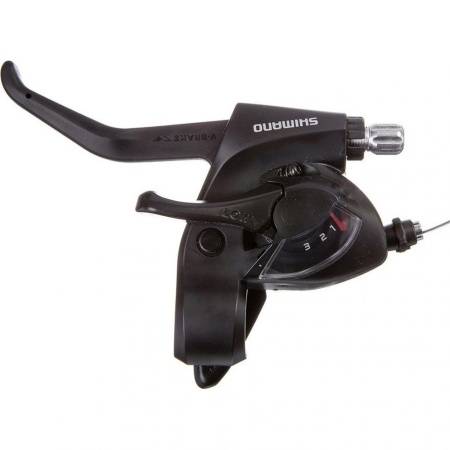 Манетка+тормозная ручка передняя Shimano Tourney EF41, 3 скорости, тр. 1800мм, черная, ОЕМ