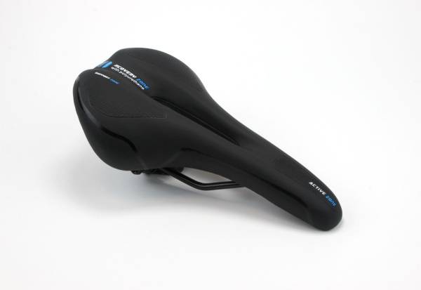 Седло велосипедное Energy Memory Foam, 275x150мм, c прорезью, черное
