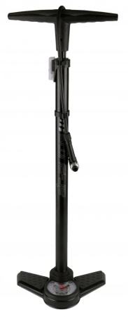 Насос напольный Vinca Sport черный, с манометром AV-FV-Dunlop, стальной корпус, игла для мячей