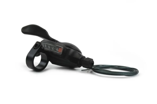 Манетка Shimano Alivio, M3100-R, прав, 9ск, на хомут, c индикатором, тр. 2050мм