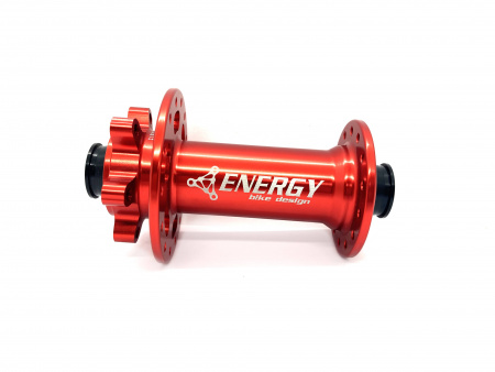Втулка передняя Energy FH618 Boost, 28H, 110х15mm, красная