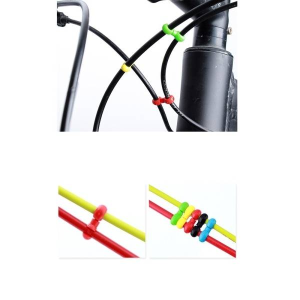 Фиксатор тросов велосипеда ENBD пластиковый, черный, 10 штук
