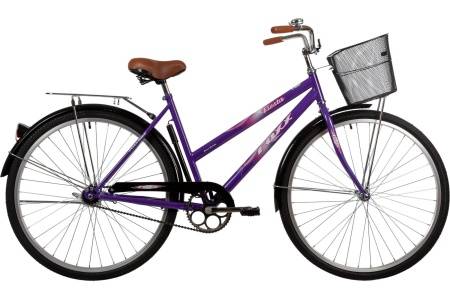 Велосипед FOXX 28" FIESTA фиолетовый, сталь, размер 20" + передняя корзина