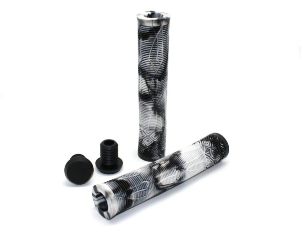 Грипсы Energy Kick 165 без колец, резиновые, black/white