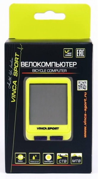 Компьютер беспроводной Vinca Sport 12 функций, lime/black