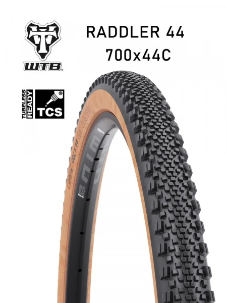 Покрышка бескамерная 700x44C WTB Raddler, TCS Light/Fast Rolling Tire (tanwall)