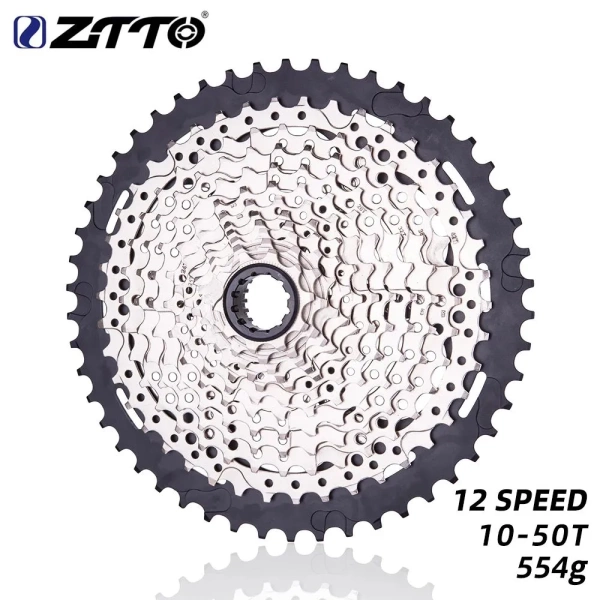 Кассета ZTTO 12 скоростей, 10-50T MicroSpline black-silver