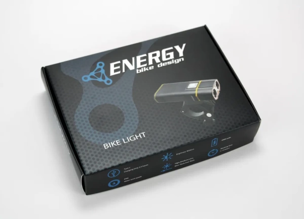 Фонарь передний Energy Salamandra 800 lumen, 5 режимов, USB C, алюм. корпус, чёрный, бат. 4400mAh