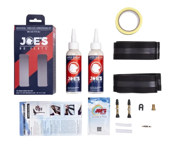 Комплект для установки бескамерной системы Joe's No-Flats Universal Tubeless Conversion kit, Super Sealant, велониппель