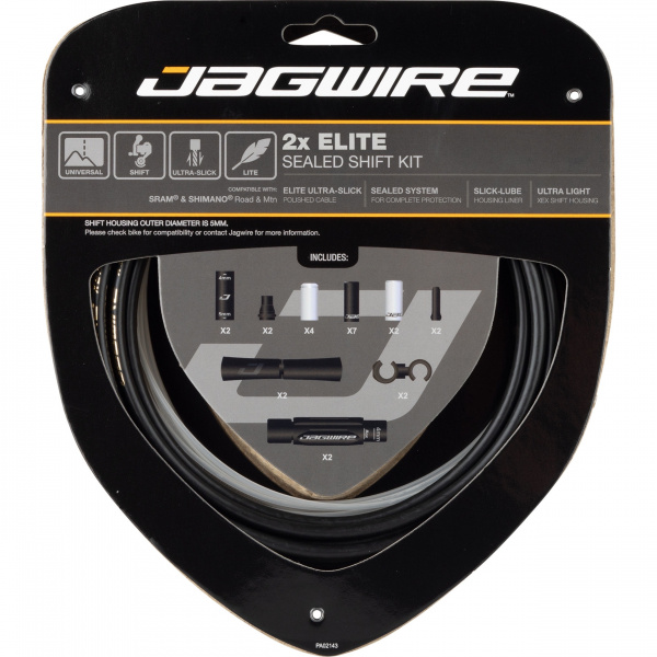 Набор рубашек и тросиков переключения Jagwire Elite Sealed Shift Kit 2X Stealth Black