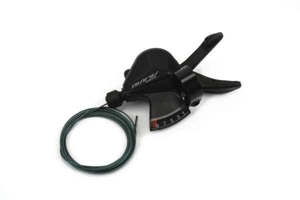 Манетка Shimano Alivio, M3100-R, прав, 9ск, на хомут, c индикатором, тр. 2050мм