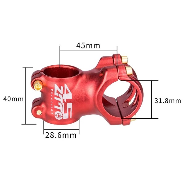 Вынос ZTTO MTB 45 31.8 мм, длина 45 мм, подъем: 7 градусов, красный