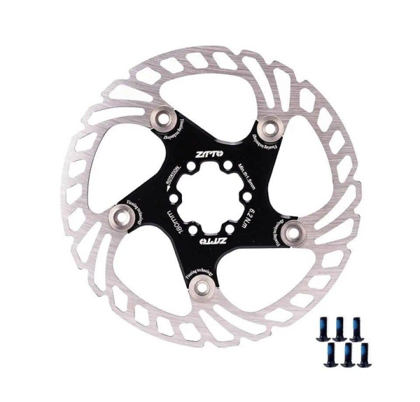 Тормозной диск ZTTO 180мм, стальной на алюминиевом пауке, черный