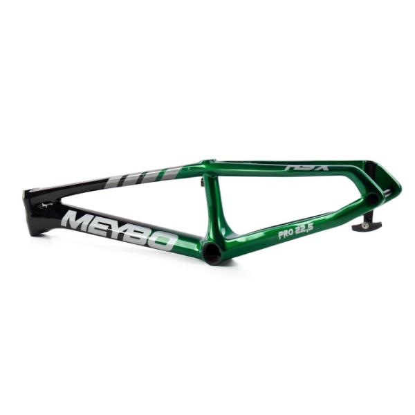 Рама карбоновая BMX-race MEYBO HSX CA Black/Green/Silver/Grey, размер 21.5