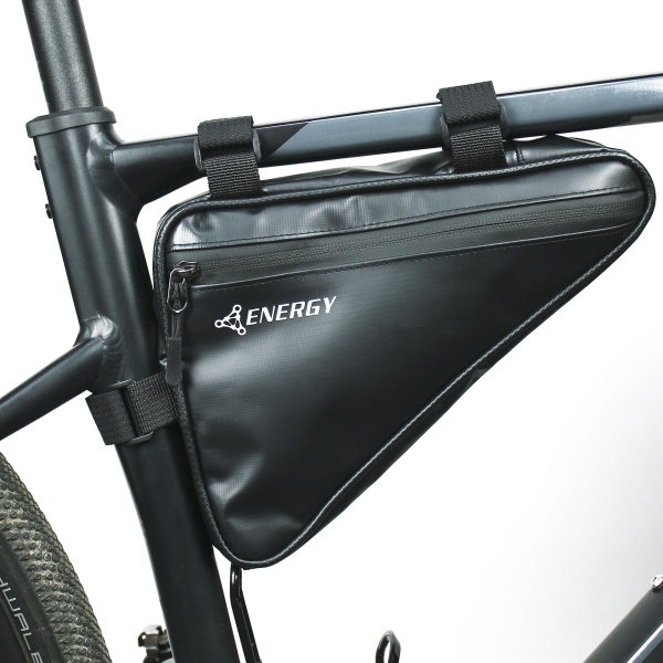 Сумка на раму велосипеда треугольная Energy Frame Triangle Bag 18x25x5cm, черная глянцевая