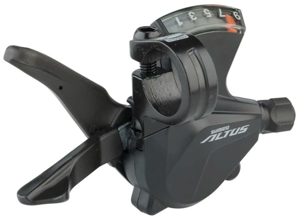 Манетка Shimano Altus, M2010, правая, 9 скоростей, трос 2050мм