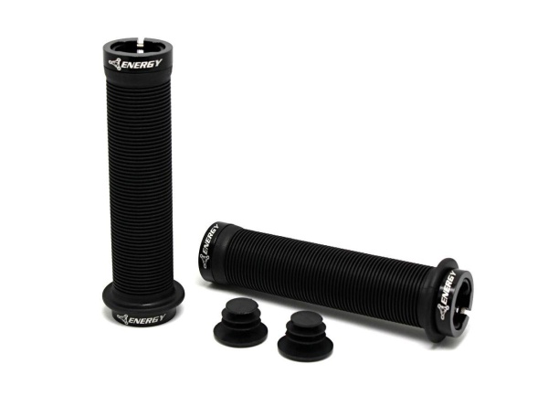 Грипсы Energy Long Johnson 145mm, с кольцами, черные