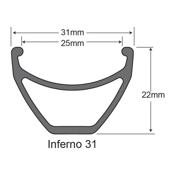 Обод 27,5" 32h SunRingle Inferno 31 Pre Ano Sleeved W/E Black