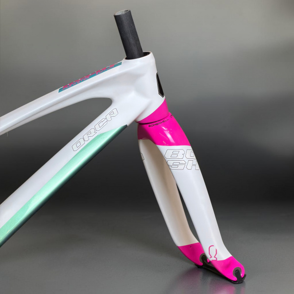 Фреймсет BMX Bombshell 2027 Orca Carbon Junior White/Pink/Chameleon mint