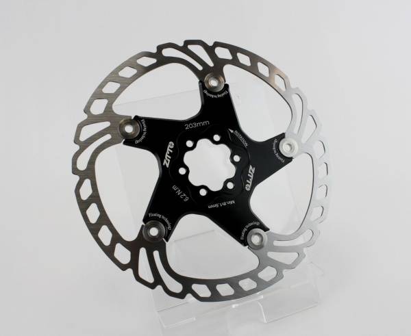 Тормозной диск ZTTO 203мм, стальной на алюминиевом пауке, черный