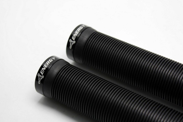 Грипсы Energy Long Johnson 145mm, с кольцами, черные