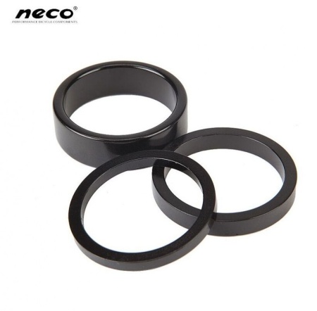 Кольцо проставочное Neco на рулевую колонку 1-1/8", 5мм, чёрное